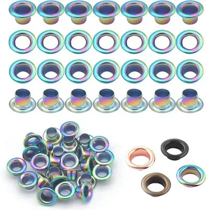 Metal Eyelets Hole Kit Metal Grommets Eyelets 200 Sets Grommet Tool Kit for L... - Picture 1 of 6