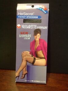  HerSecret Vasserette Black Fishnet Stockings Woman 5'-5'11" 195-225lbs Lot of 3