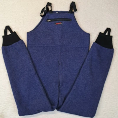 Vintage Simms Fleece Bibs Mens S Blue made in Jackson Hole, WY USA - Image 1 of 4