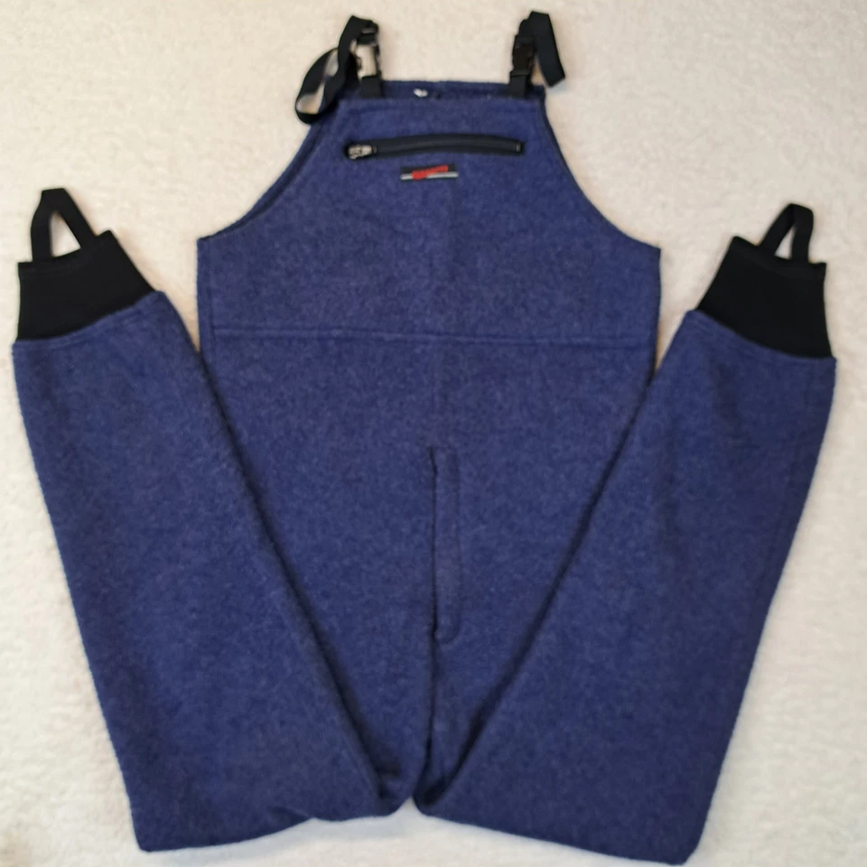 Vintage Simms Fleece Bibs Mens S Blue made in Jackson Hole, WY USA - Image 1 of 4
