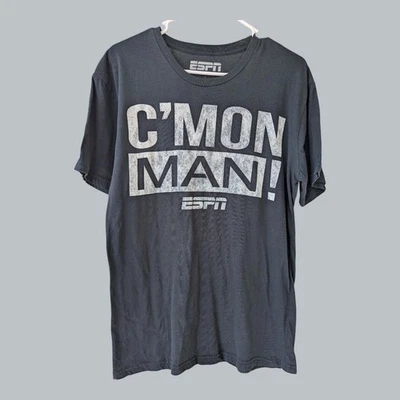 2013 ESPN C'MON MAN! Graphic T-Shirt funny sports size L football basketball y2k - Image 1 of 4