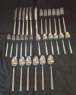 MCM Sleek Modern Stainless Steel Flatware Set For 6 - 30 Pieces  - Image 1 of 4
