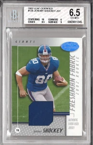 2002 Leaf Certified Jeremy Shockey Freshman Fabric #731/800 BGS 6.5 - Bild 1 von 2