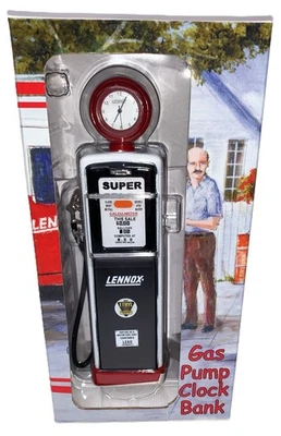 1950's Era Gas Pump Lennox HVAC Clock Bank Crown Premium Ltd Ed Die Cast Box Vtg - Image 1 of 4