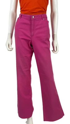 Escada Auth 14 US 50 IT 44 D XL Kate Pink Cotton Stretch Jeans Pants Runway - Image 1 of 4