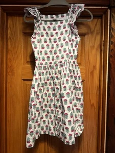 J.Crew Girls' button-front block-print dress Size 14 BZ777 White Cotton - Picture 1 of 5