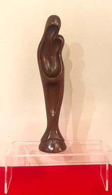 FIGURA ESCULTURA ABSTRACTA NAVIDAD 11" MADERA MADONNA & CHILD AÑOS 50-ARGENTINA Foto 1 de 4