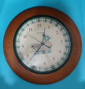 Vintage WESTCLOX Duck 11,5" Quarz Massivholz Rahmen Wanduhr. USA. Getestet! - Bild 1 von 8