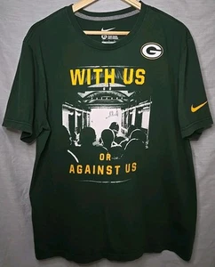 Camiseta de ajuste regular Nike de los Green Bay Packers NFL, talla XL, "Con nosotros o contra nosotros" - Imagen 1 de 6