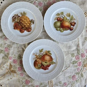 Lot of 3 Vintage Hutschenreuther Germany Fruit Motif Porcelain Plates 8" w - Picture 1 of 6