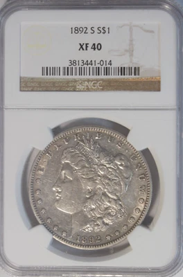 1892 morgan dollar NGC XF40 ~ - Image 1 of 2