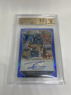 Todd Gurley 2015 Panini Prizm Blue Prizms RC automático/100| BGS 9,5 automático 10 Foto 1 de 2