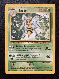 Beedrill - 17/102 - Pokemon Base Set Unlimited Rare Card WOTC HP/DMG - Picture 1 of 10