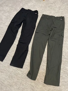 DICKIES BOYS CARGO PANTS SIZE 14. 2 PAIRS OF PANTS INCLUDED. BLACK AND GREEN. - Picture 1 of 4