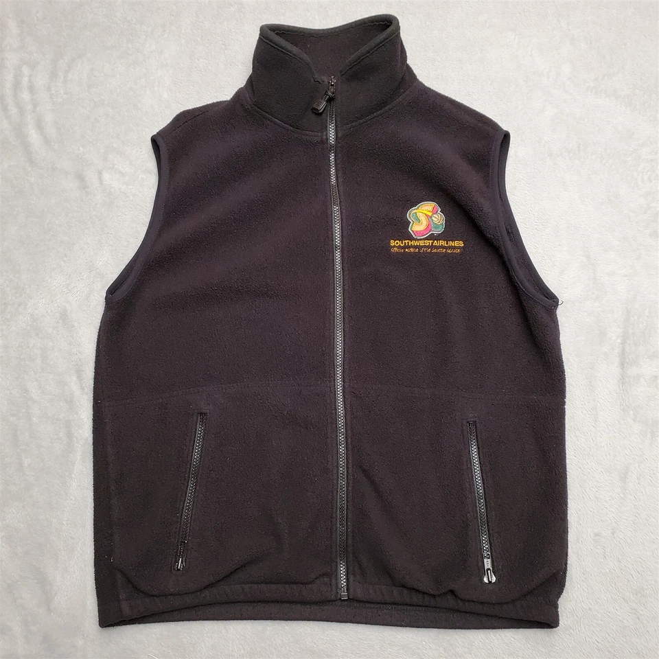 复古 Seattle Sonics 背心男式中号黑色羊毛涤纶全拉链西南 — 第 1/4 张图片