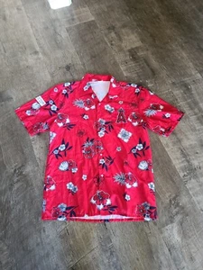Anaheim ANGELS SGA Hawaiian hawaiian print floral shirt interactive mortgage L - Picture 1 of 4