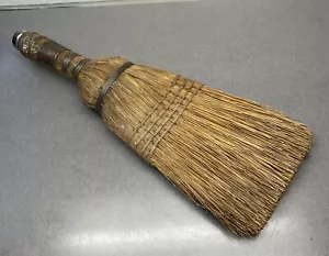 Vintage Straw Whisk Hand Broom With Wire Wrap Handle - Picture 1 of 3