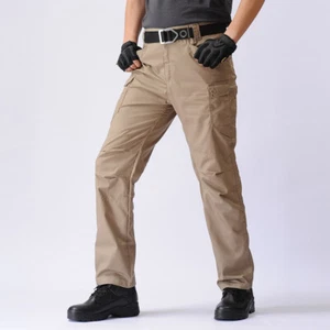 Mens Work Cargo Pants Tactical Combat Multi-Pocket Pants Outdoor Hiking Trousers - Picture 1 of 25