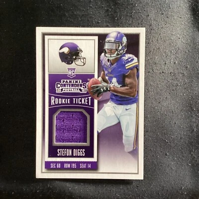 2015 Panini Contenders Rookie Ticket Swatches Stefon Diggs #RTS-SD Rookie     42 - Image 1 of 2