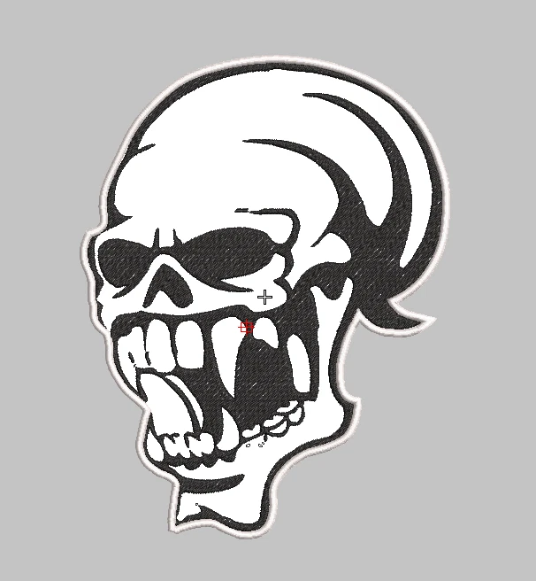 SKULL FANGS embroidery back patch 9 x7 inches,    - Image 1 of 1