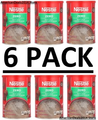 NESTLÉ 6 PACK - Nestle Zero Added Sugar Fat Free Rich Milk Chocolate Hot Cocoa 7.33 oz