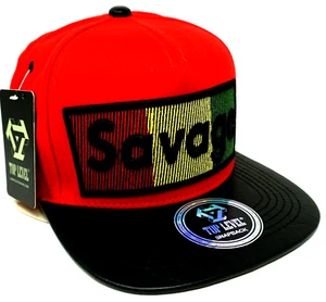 SAVAGE Snapback Cap Hat 100% Cotton Adult OSFM Red Black NWT - Picture 1 of 4