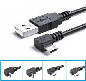 Micro USB High Speed Charger Adapter Right Left Angle 90 Degree Cable Data Sync - Picture 1 of 9