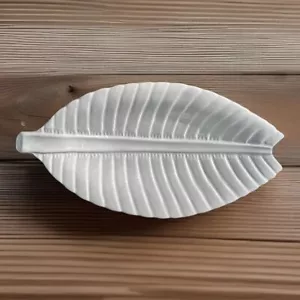 "Plato para servir hojas blancas PIZZATO hecho en Italia bandeja para servir aceitunas 13,5""x 6,5""" - Imagen 1 de 4