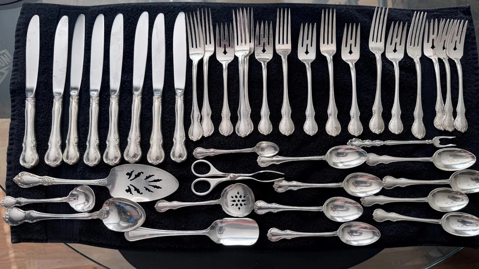 Towle French Provincial sterling silver flatware 40 piece set - Image 1 of 1
