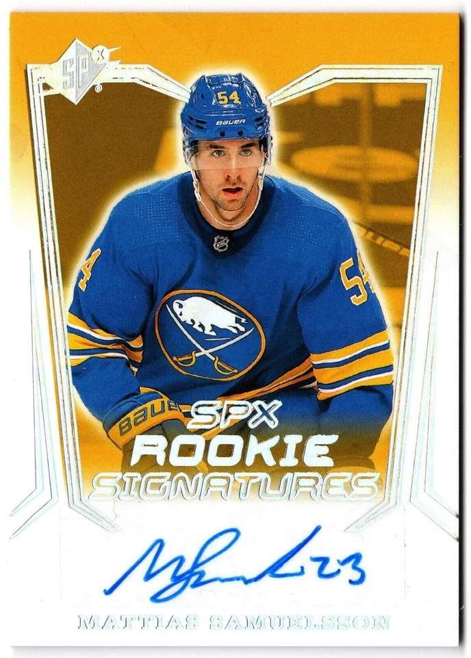 2021-22 Upper Deck SPx Rookie Signatures MATTIAS SAMUELSSON #SPXR-MS Sabres Auto - Image 1 of 1