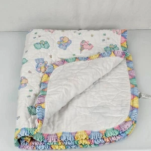 Coperta Coperta Trapunta Trapunta Orsacchiotto Pastello Barra Vintage Ape Arrivetta anni 80 - Foto 1 di 5