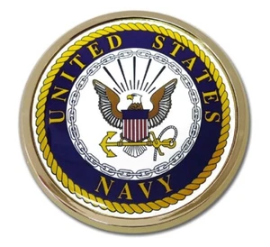 U.S. Navy Seal - 3.5" USN Chrome Metal Auto Emblem - Picture 1 of 1