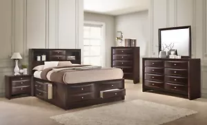 Contemporary Style 6Pc Queen Size Bed Dresser Mirror Nightstand and Chest Set - Picture 1 of 8
