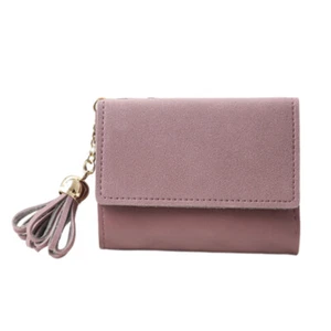 Frosted Tassel Wallet Women's Student Credit Card Ladies Wallets - Picture 1 of 12