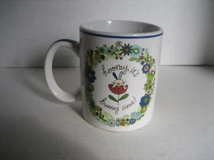Certified International Hooray it's Bunny Time Ceramic Coffee Mug/Cup 3 1/2in.W - Picture 1 of 5