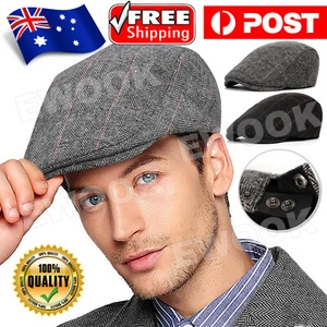 Men Newsboy Gatsby Cap Ivy Hat Cabbie Golf Driving Flat Duckbill Beret Beanie - Picture 1 of 9