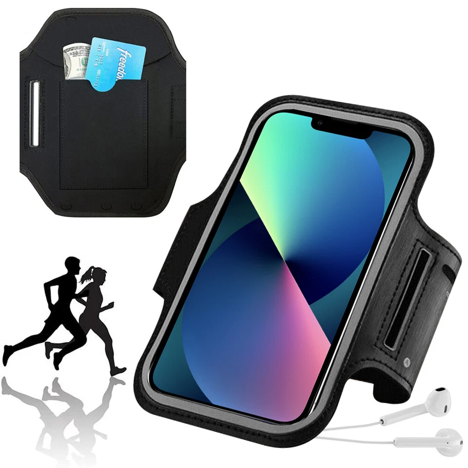 Premium Running Armband with Fingerprint ID Access for iPhone 15 Plus 13 Pro Max - Image 1 of 4