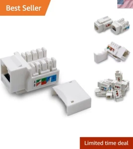Jack Keystone Ethernet Cat6 Confezione da 100 Jack da Parete di Rete ad Alta Velocità TIA/EIA - Foto 1 di 7