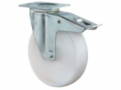 Rullo da Trasporto/Rotella Con Fermi Ø 80-200mm, Ruota Plastica Bianco, Piastra - Bild 1 von 2