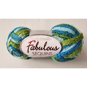 Mary Maxim Fabulous Sequins 747-104 Rain Forest Yarn 27 yards - Picture 1 of 4