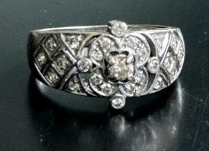 14K WEISSGOLD UND DIAMANT RING GRÖSSE 7 - Bild 1 von 11