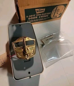 Vintage NuTone Door Mounted Door Bell Mechanical Box Brass Knob Ringer - Picture 1 of 10