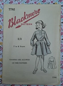 50s Blackmore Paper Sewing Pattern Vintage Girls Dress 7 - 8 yrs - Picture 1 of 2