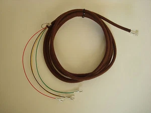 Antique vintage telephone brown modular cloth covered round wall line cord - Picture 1 of 1