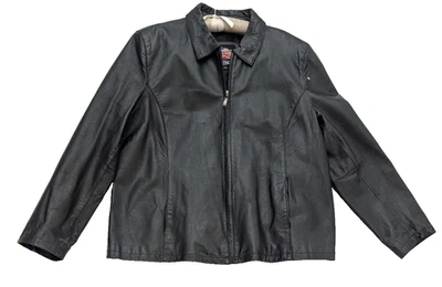 Leather USA Women's Jacket Size 5XL Black Full Zip - See Photos For Measurements - Image 1 of 4