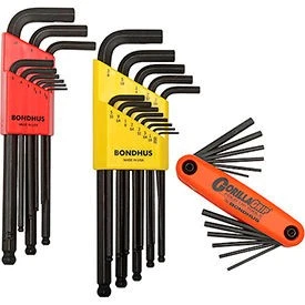 Bondhus 14130 Hex Key Triple Pack SAE Metric W/ FREE Fold-Up Set Bondhus 14130 - Image 1 of 1