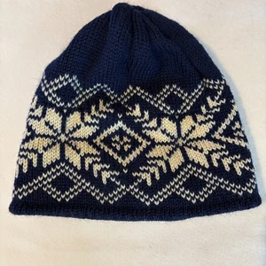 Sombrero de lana Dale of Norway Fair Isle talla única gorro azul marino - Imagen 1 de 9