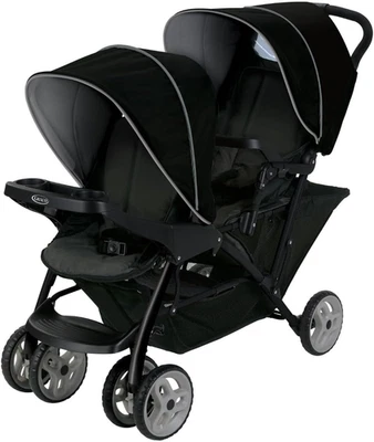 Graco Stadium Duo Click Connect Tandem Double Pushchair/Stroller, Car Seat Comp - Image 1 of 4