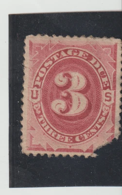 US Scott # J24 MN corner flaw 1891 3c Claret Postage Due CV.$67. - Image 1 of 2