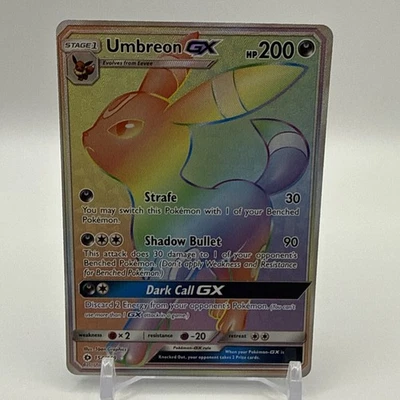 Pokémon TCG Umbreon GX 154/149 Sun Moon Base Set 2017 Secret Rainbow - Image 1 of 4